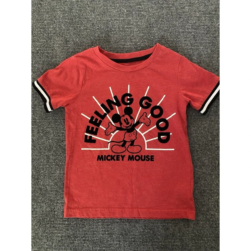 Disney Mickey Mouse Red Feeling Good Tee Shirt 4T